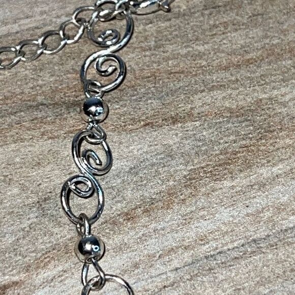 Vintage Silver Tone Custom Figure 8 Link Wire Anklet/ Bracelet - Picture 2 of 6